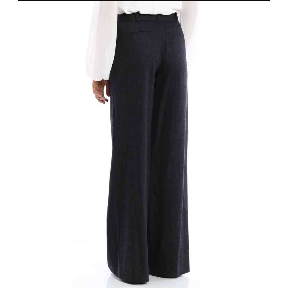 Diane Von Furstenberg Wide Leg Pants Sz 6 Black Wool